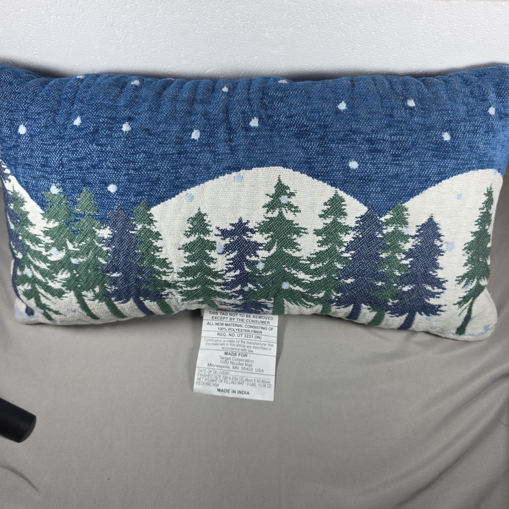 New‎ Room Essentials Toss Throw Pillow  Green Blue Trees size 12x20